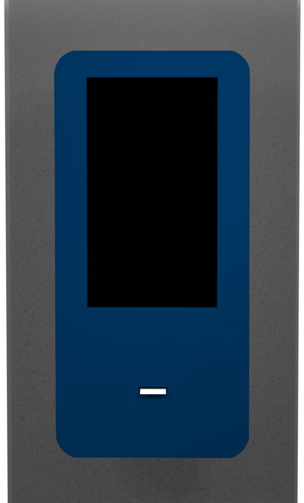dark blue approach wall kiosk