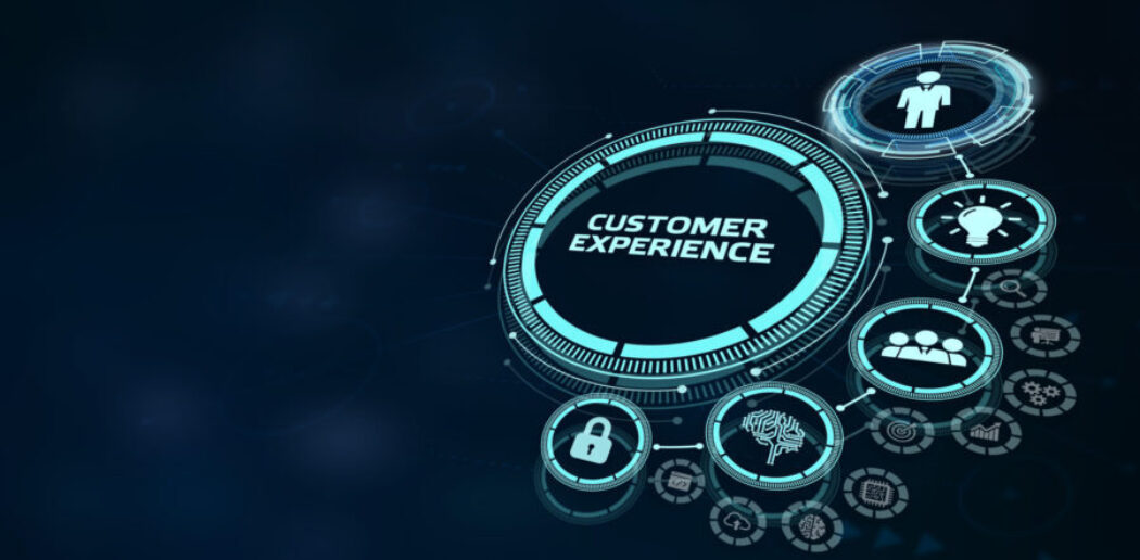 Customer experience graphic with gears
