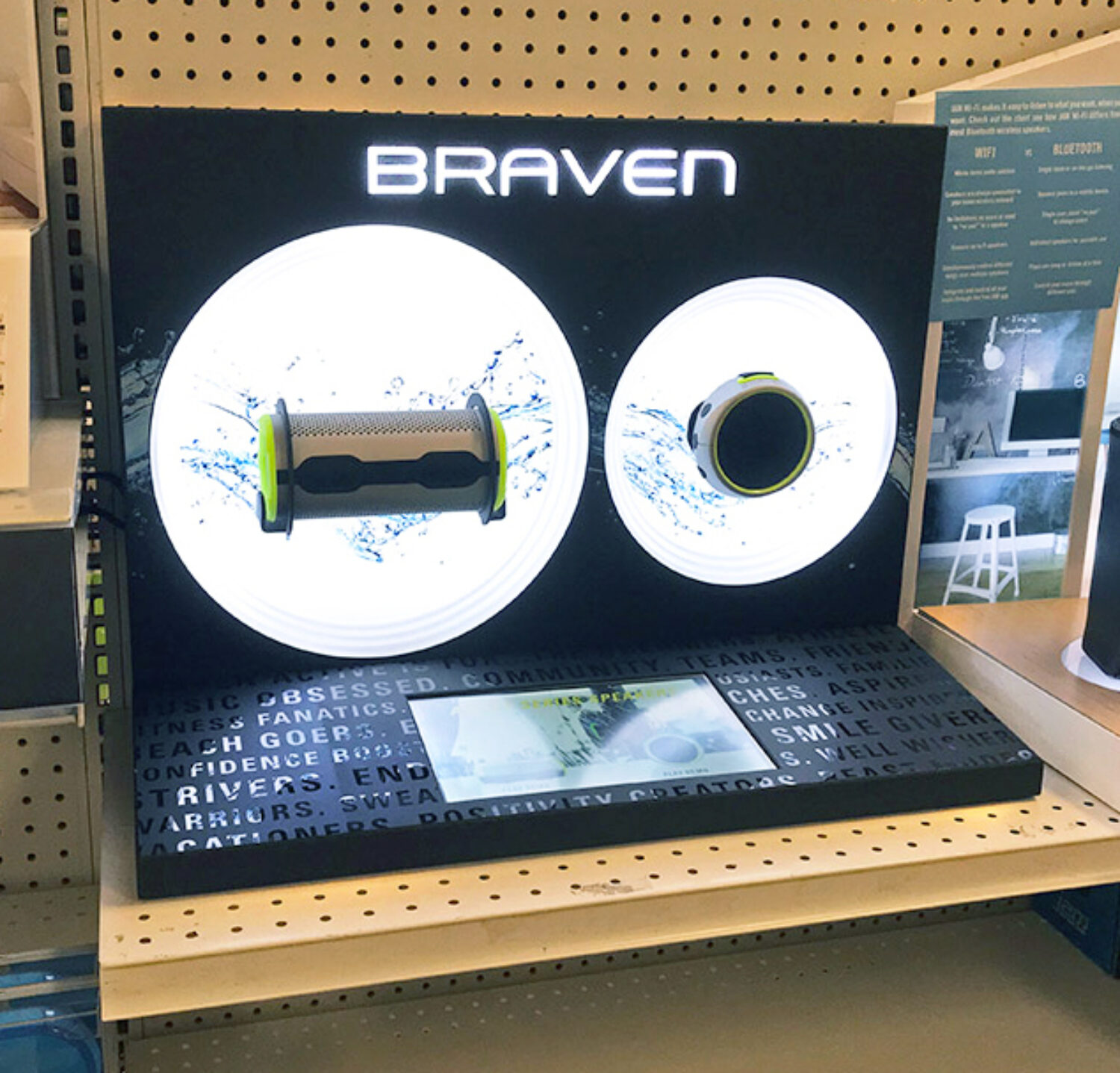 countertop speaker display at retail