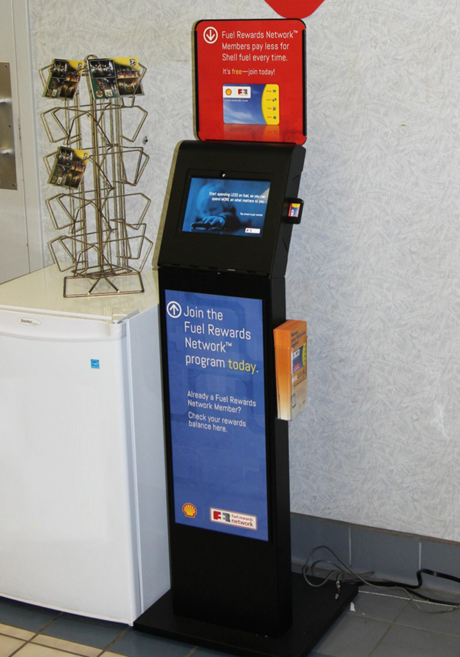 self service kiosk with collateral holder
