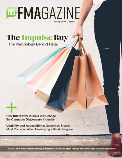 Magazine cover with woman holding several shopping bags