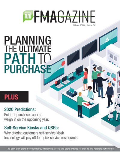 Magazine cover with a graphic depiction of a retail store.