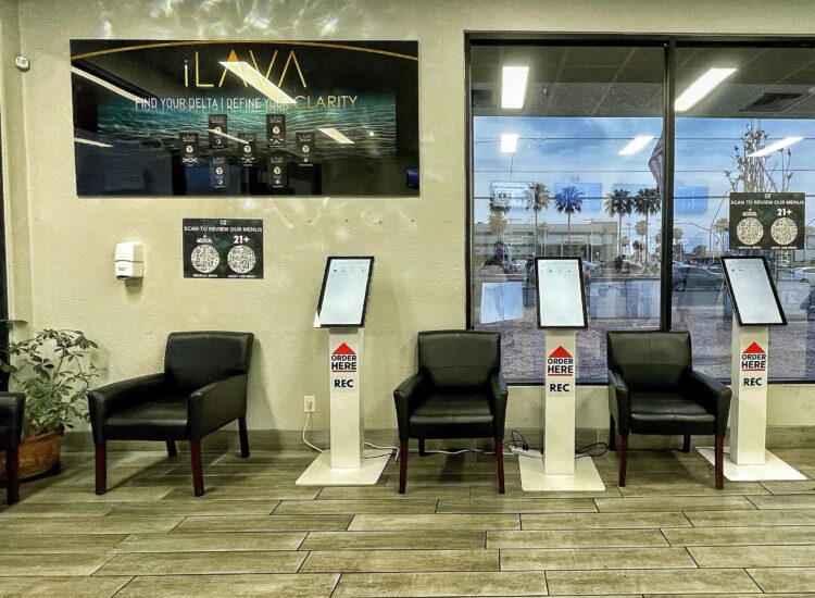 connect kiosks on display in a lobby