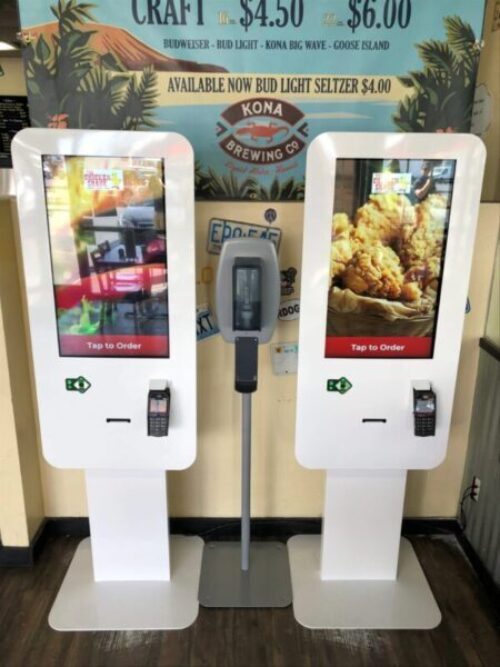 Self service ordering kiosks at Chicken Shack