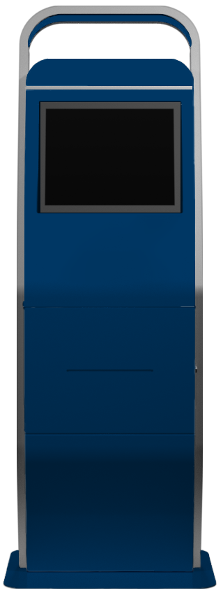 dark blue pathway kiosk