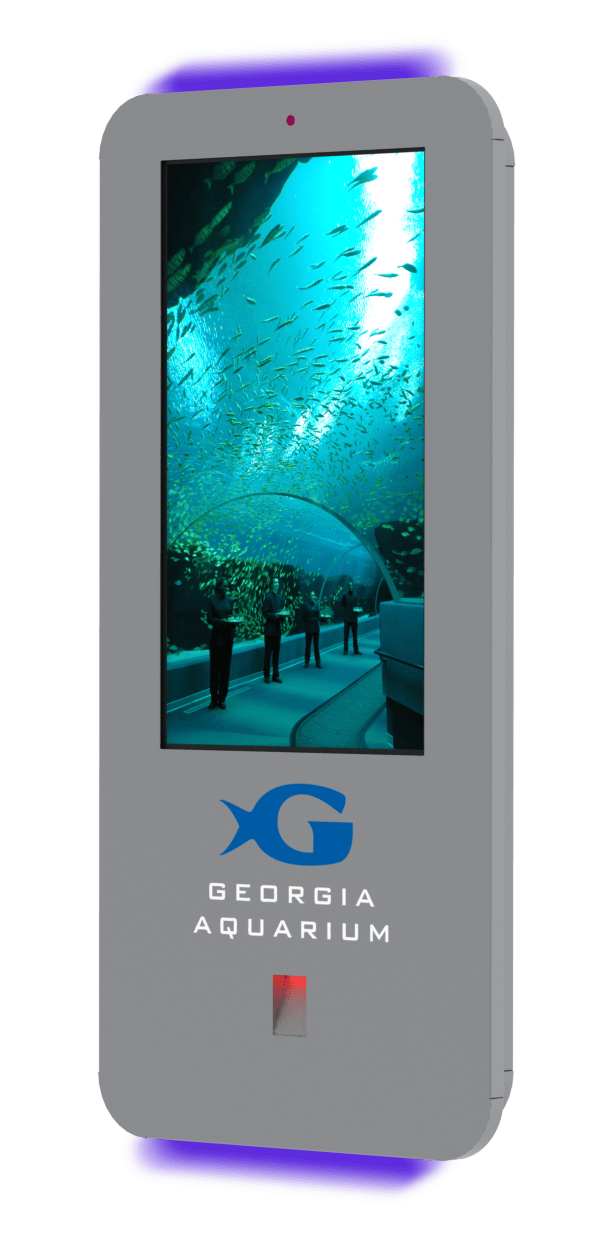 Wall kiosk with bar code scanner