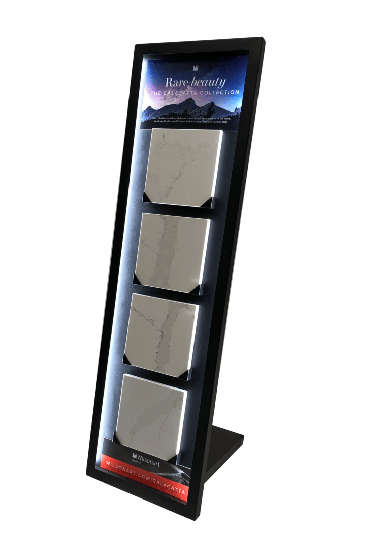 Custom floor tile freestanding retail display